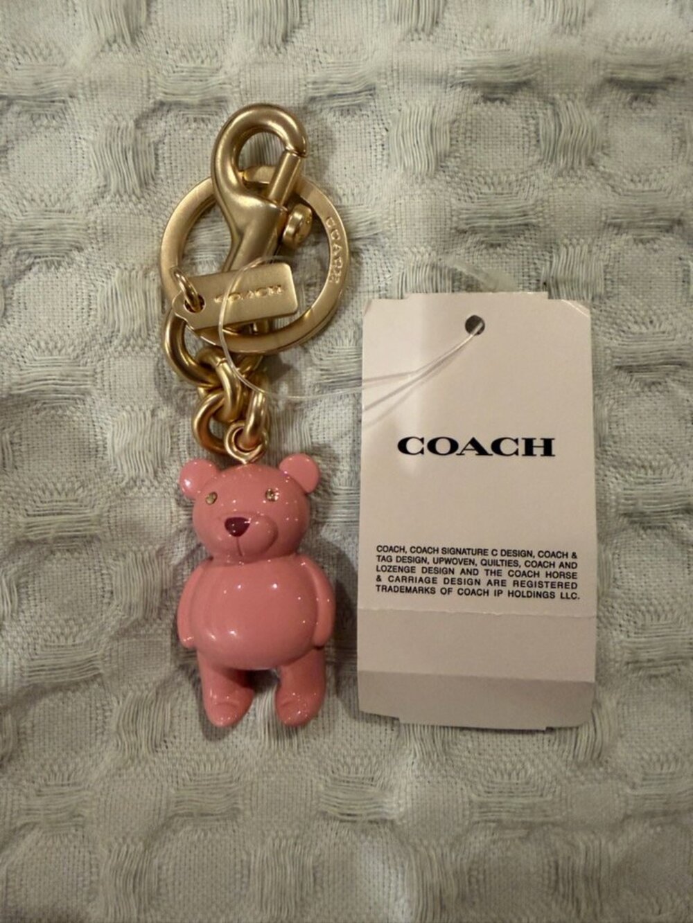 Coach Pink Bear Keychain